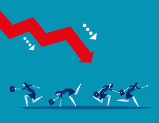 Business team and failure. Concept business vector. Risk, crisis, Problem.