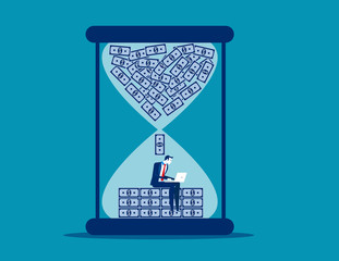 Time is money. Concept business vector, Currency, Finance, Working.