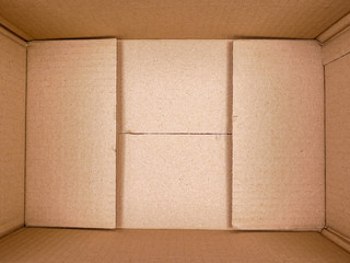texture background brown paper box , Empty open rectangular cardboard box
