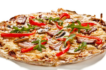 Pizza on white background