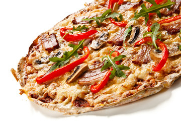 Pizza on white background