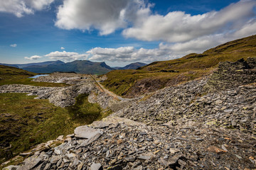 Snowdonia Hill Landscape National Park in Wales at Mount Snowdon