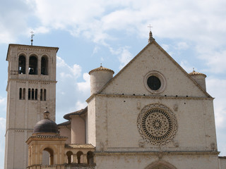 Assisi,Italy-July 28, 2018: Basilica di San Francesco d'Assisi or Papal Basilica of Saint Francis of Assisi