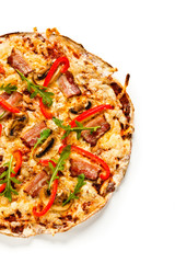 Pizza on white background