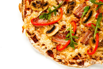 Pizza on white background