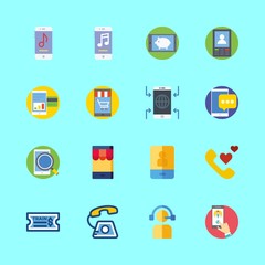 16 telephone icons set