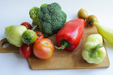 sweet paprika, tomatoes, broccoli. vegetables close-up