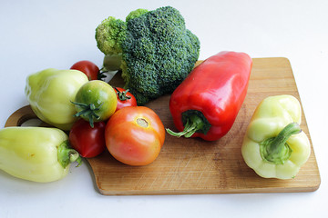 sweet paprika, tomatoes, broccoli. vegetables close-up