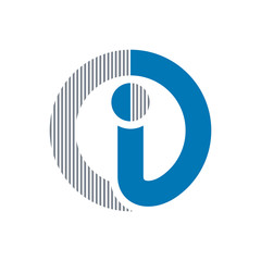 The letter "i" logo template. The letter "i" turning into an abstract blue circle. Vector illustration.