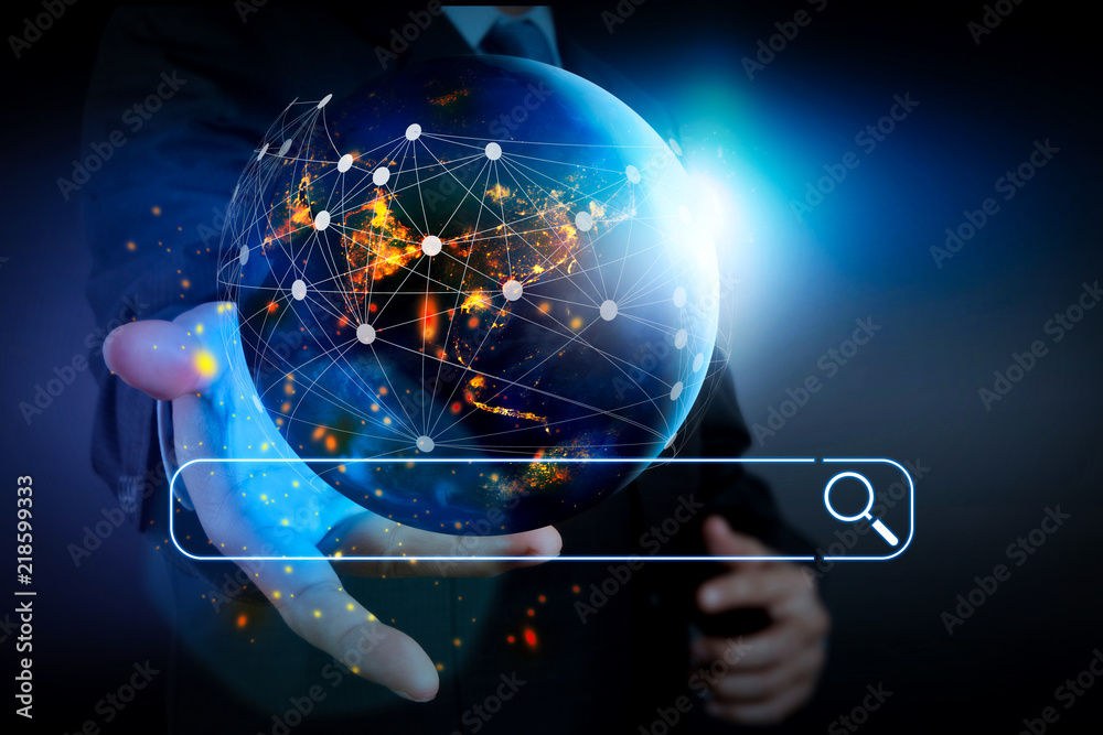 Aufkleber Searching Browsing Internet Data Information Networking Concept .Elements of this image furnished by NASA