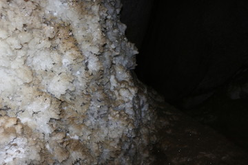   Beautiful crystals of karst caveBeautiful crystals of karst cave