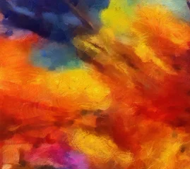 Keuken foto achterwand Mix van kleuren Abstracte kunst textuur. Olieverf. Droge penseelstreken. Gestructureerde grungeachtergrond. Realistisch tekenpatroon.