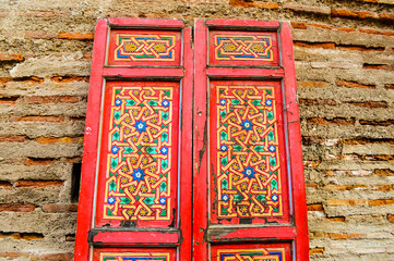 Decorated Red Door 