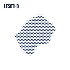 Dotted map of Lesotho isolated on white background.