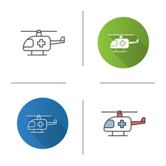 Medical helicopter icon