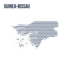 Dotted map of Guinea-Bissau isolated on white background.