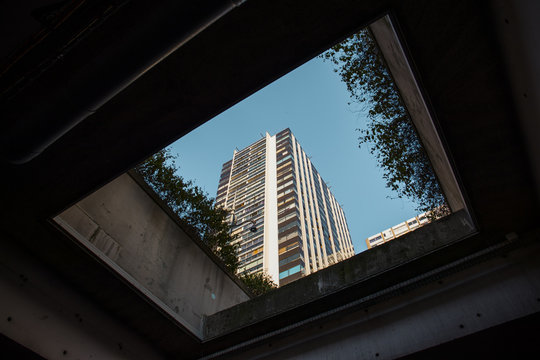 Skyscraper seen through a skylight, Beaugrenelle
