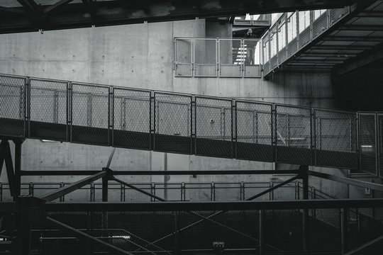 Pedestrian walkways on commercial buildings