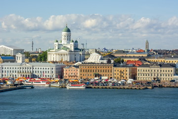 Helsinki cityscape and Helsinki Cathedral, Finland