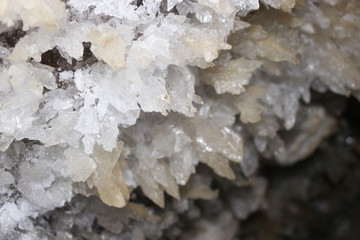 Beautiful karst cave crystals