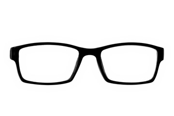 Fototapeta premium Black glasses isolated on white background for applying on a portrait