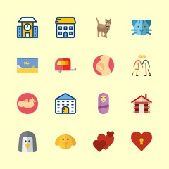 16 family icons set