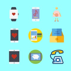 9 telephone icons set