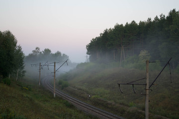 railway ,  railroad ,  rail ,  rail line, landscape