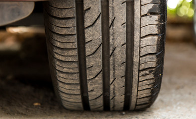 Obraz premium Car tire close-up 