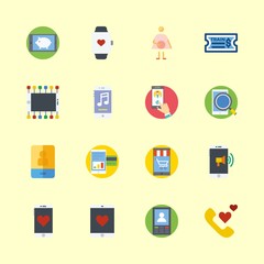 telephone icons set. red, destination, exercise and fit graphic works