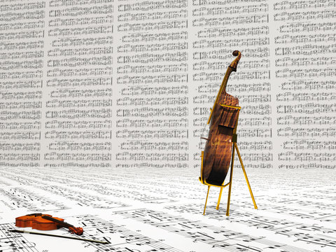 Violin and cello musical composition