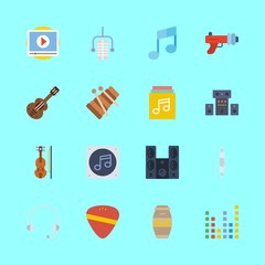 16 music icons set