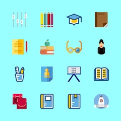 16 school icons set