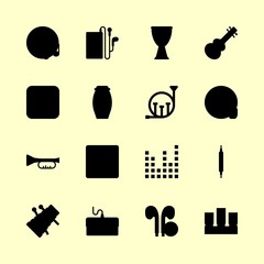 16 music icons set
