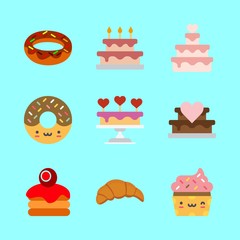 cake icons set. russian, event, catering and dish graphic works