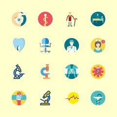 16 hospital icons set