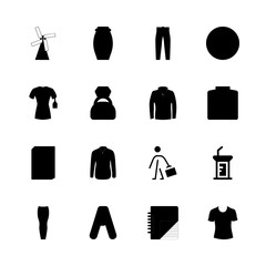 man vector icons set. shirt, drum, stick man and leather jacket in this set