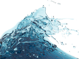 Fototapeta na wymiar Splashing blue sparkling pure water. Abstract nature background