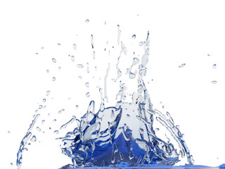 Splashing blue sparkling pure water. Abstract nature background