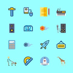 16 education icons set
