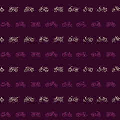 Seamless pattern with motorcycles and mopeds for your design