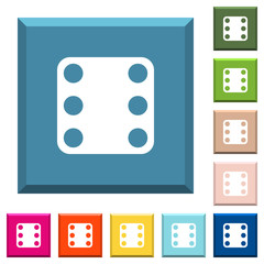 Domino six white icons on edged square buttons