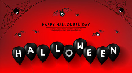 happy halloween day banner vector design