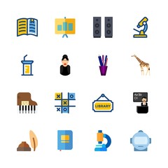 16 education icons set