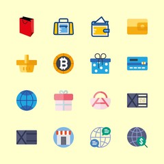 16 shopping icons set