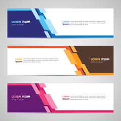 Modern Banner Design. Banner Backdrop Background Header Footer Web Template. Abstract Colorful Banner with Diagonal Style Vector