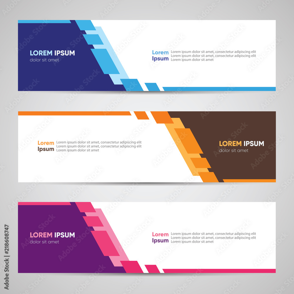 Wall mural modern banner design. banner backdrop background header footer web template. abstract colorful banne