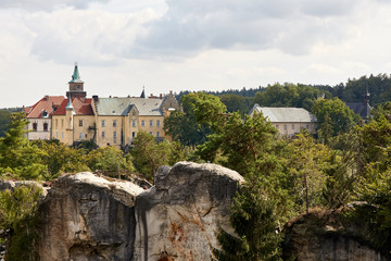 Fototapeta premium sandstone rock near Hruba Skala renaissance castle