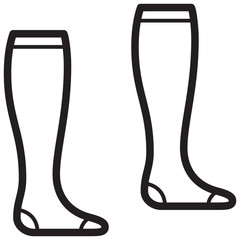 Simple Socks Related Vector Line Icon. Outline Style. Editable Stroke. 128x128 Pixel Perfect.