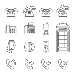 Fotobehang Phone and communication related icons © Mykola